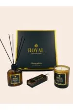 Hediye Seti 3lü Set Tarçınlı Zencefili Kek Gingerbread  Kokulu Amber Cam Set