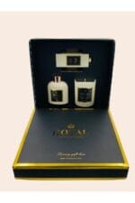 3lü Set Royal Bella Kokulu Somon Bej Rengi Cam Set Ve Şık Hediye Kutusu