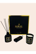 3 Lü Black Orchid Kokulu Siyah Renk Cam Set Ve Şık Hediye Kutusu