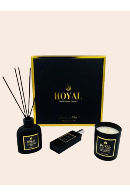 3 Lü Black Orchid Kokulu Siyah Renk Cam Set Ve Şık Hediye Kutusu