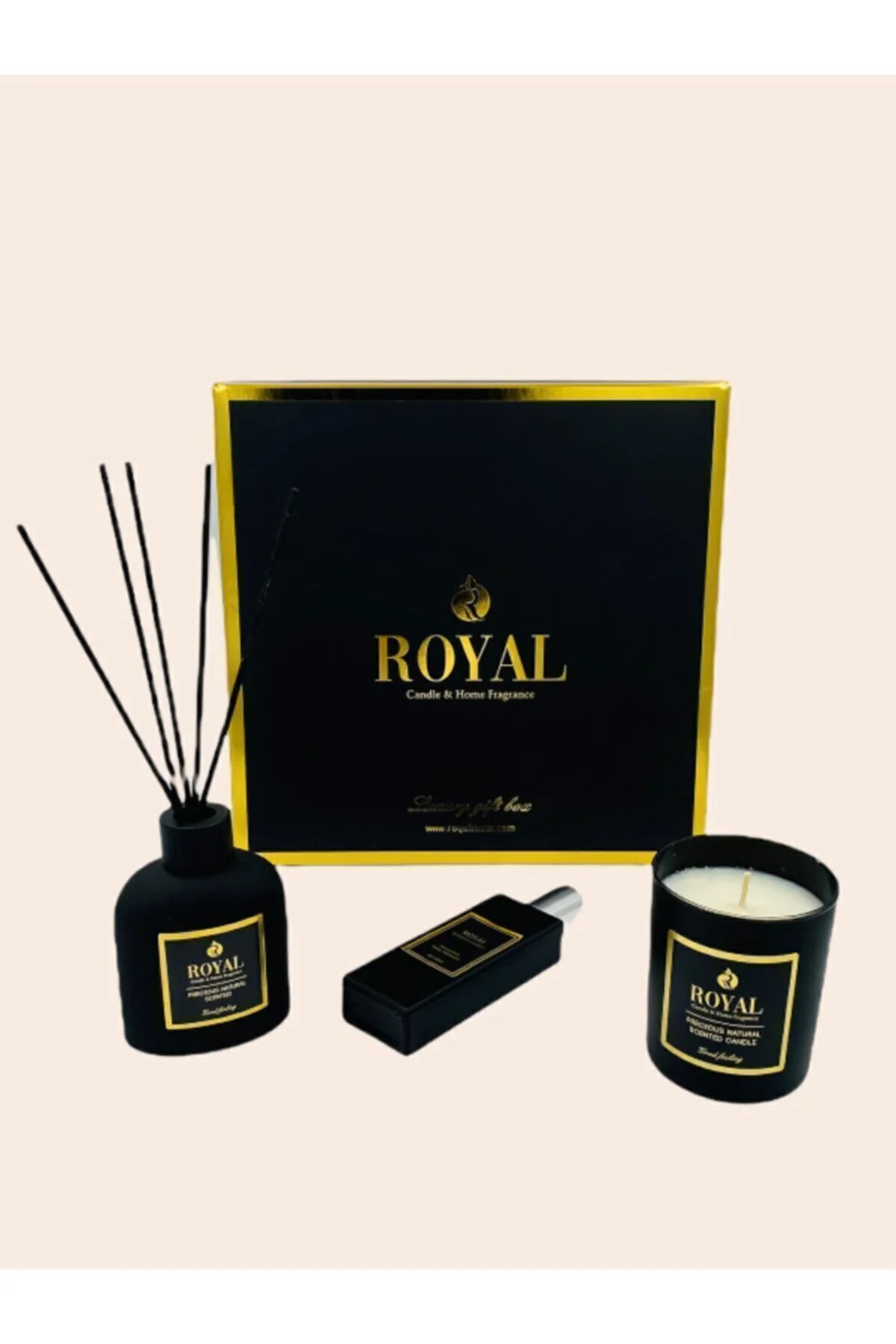 3 Lü Black Orchid Kokulu Siyah Renk Cam Set Ve Şık Hediye Kutusu