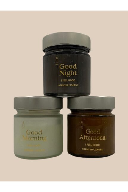 3 Lü Set -kahve -tarçın-vanılya Kokulu Kavanoz Mum