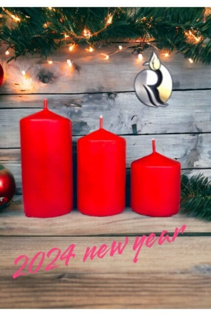 Yılbaşı Özel 3 Adet Silindir Mum seti