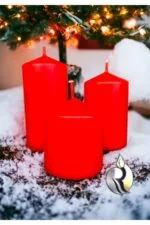 Yılbaşı Özel 3 Adet Silindir Mum seti