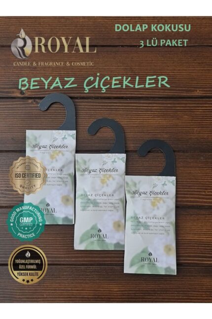 3 Adet Kokulu Kese Beyaz Çiçekler