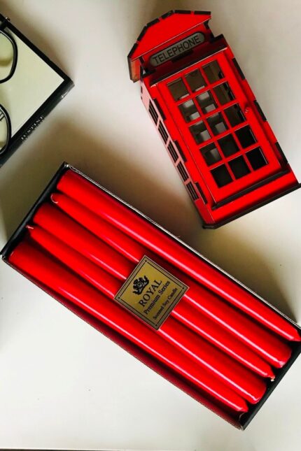 Kırmızı Şamdan Mum 10 Adet -