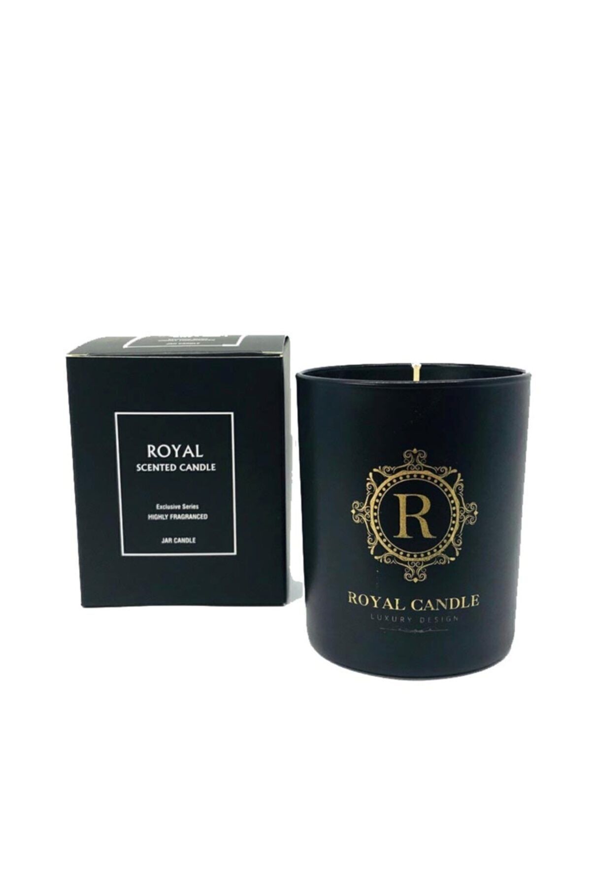 Vanilya Siyah Bardak Mum - Büyük Boy