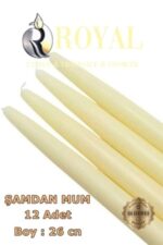 Şamdan Mum Beyaz 12 Adet