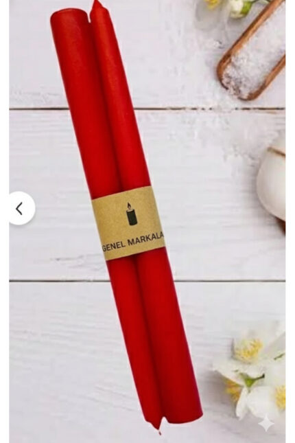 Şamdan Mum Yılbaşı Seri - Kırmızı Renk - 2 Adet