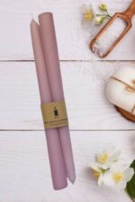 Şamdan Mum - Lila Renk - 2 Adet