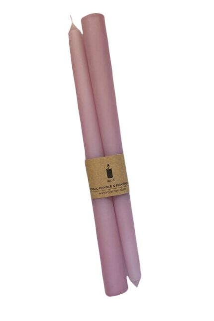 Şamdan Mum - Lila Renk - 2 Adet