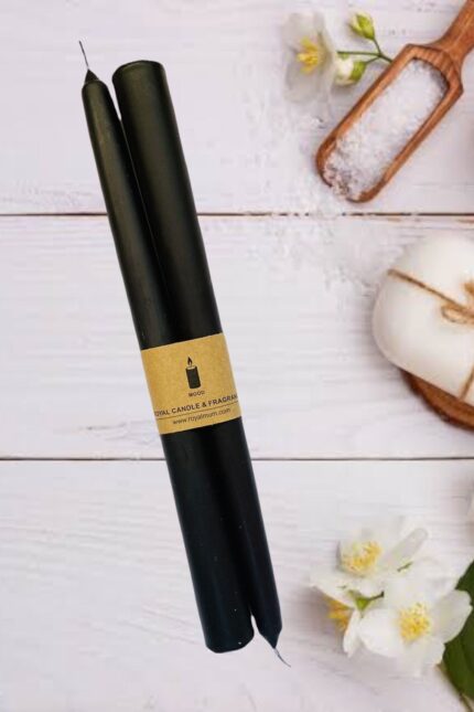 Şamdan Mum - Siyah Renk - 2 Adet