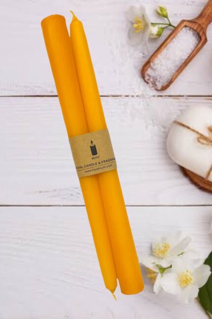 Şamdan Mum - Turuncu Renk - 2 Adet