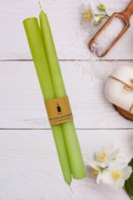 Şamdan Mum - Yeşil Renk - 2 Adet