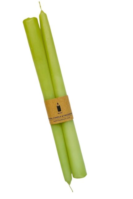 Şamdan Mum - Yeşil Renk - 2 Adet