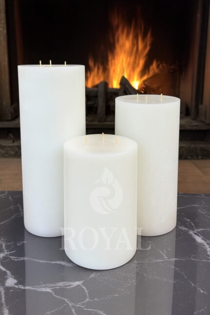 BÜYÜK BLOK MUM SETİ ÇAP 20 CM BOYLAR 30-40-50 CM