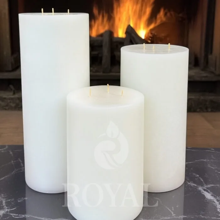 BÜYÜK BLOK MUM SETİ ÇAP 20 CM BOYLAR 30-40-50 CM