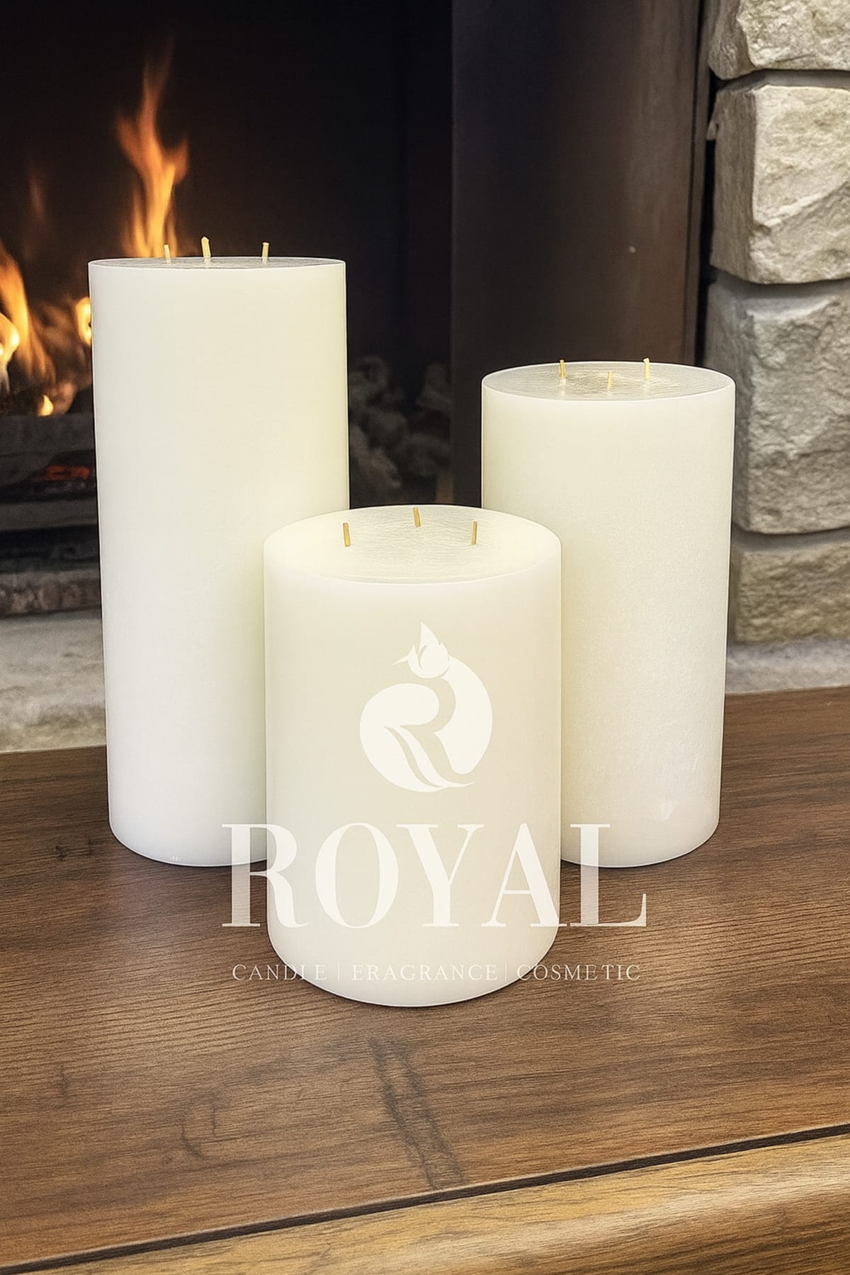 BÜYÜK BLOK MUM SETİ ÇAP 20 CM BOYLAR 30-40-50 CM